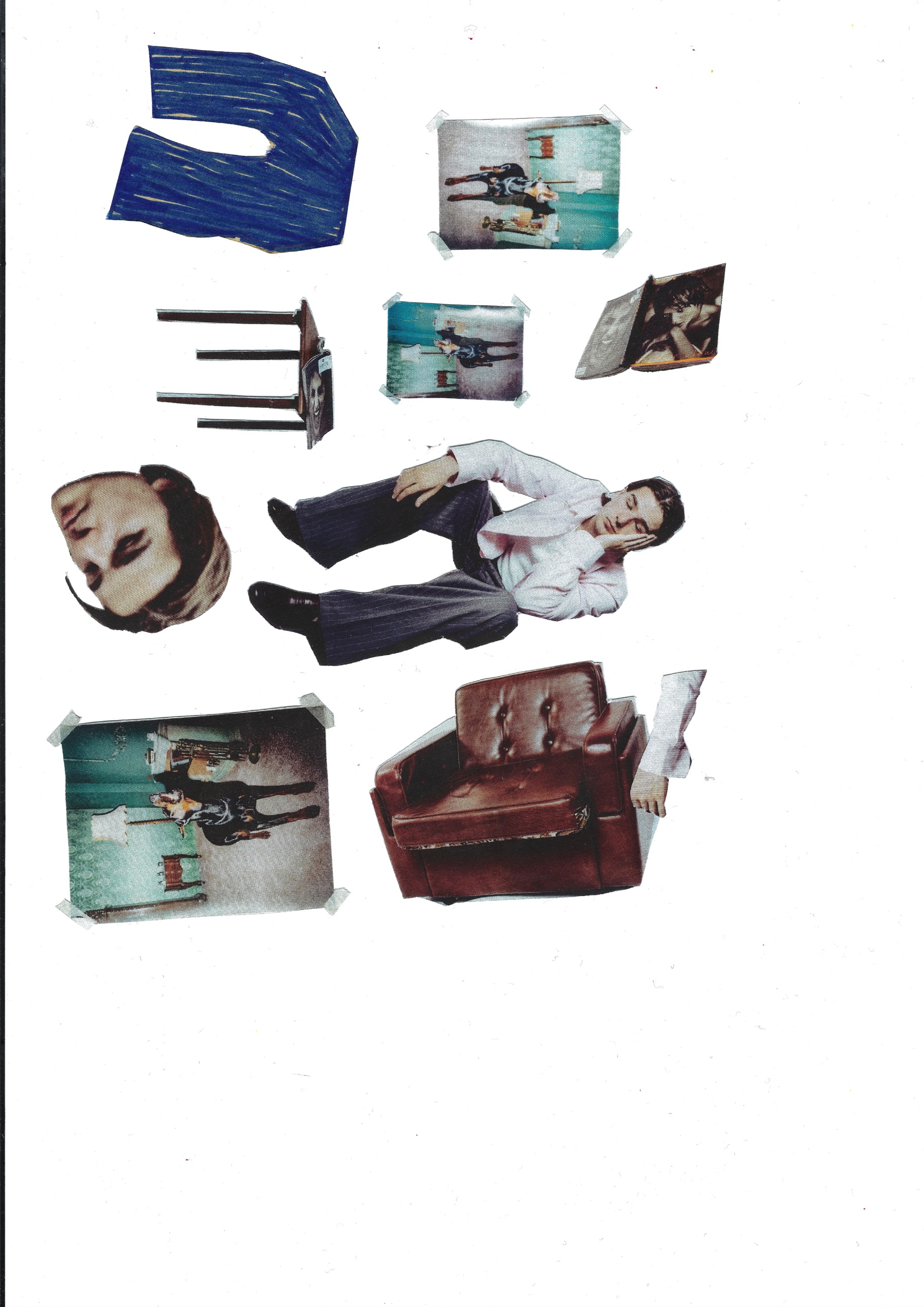 Scanned collage elements for the AARON cover