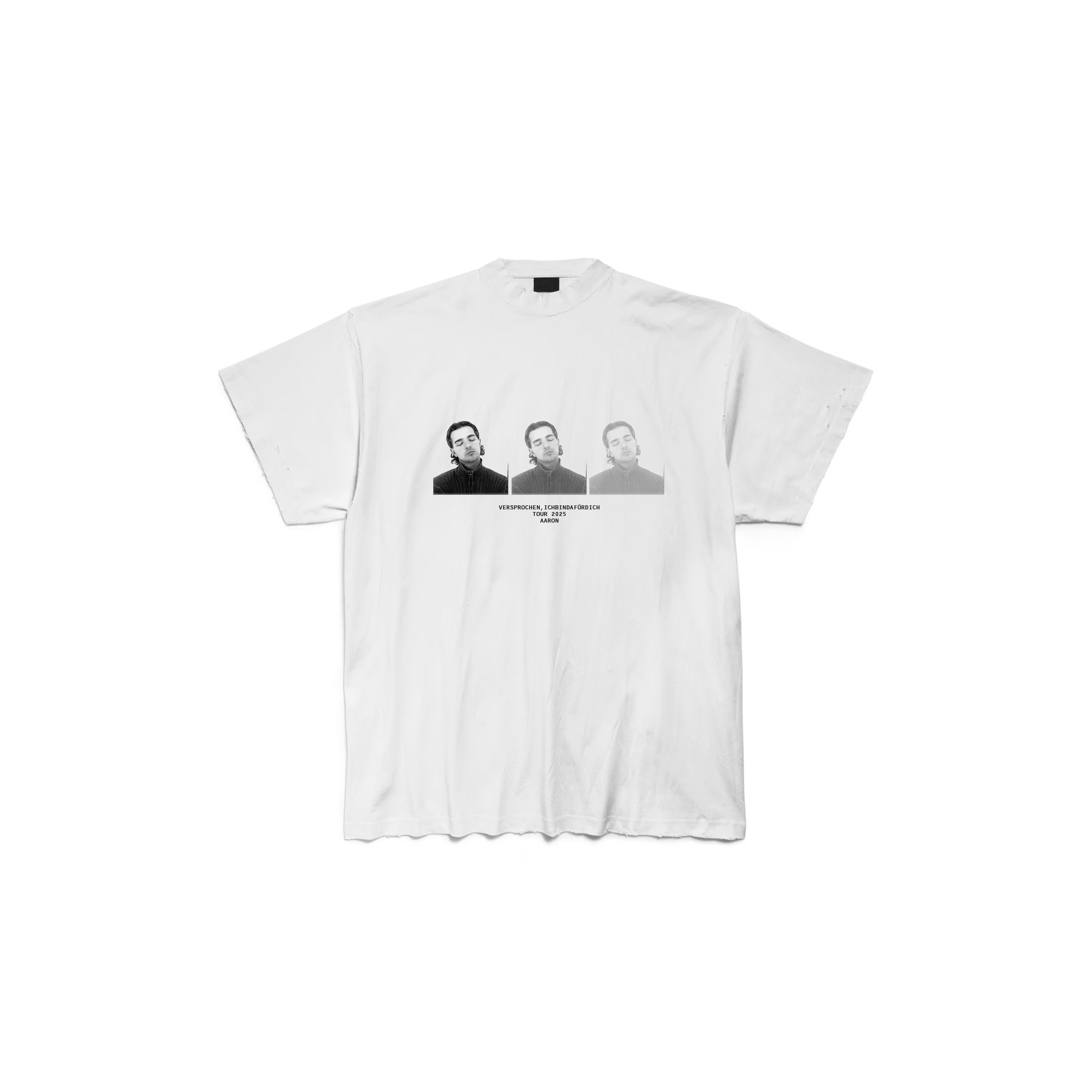 White AARON tour merch t-shirt
